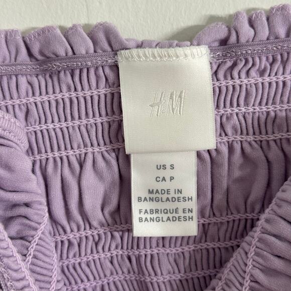 H&M Lilac Purple Smocked Tank Top Size Small - Picture 5 of 8